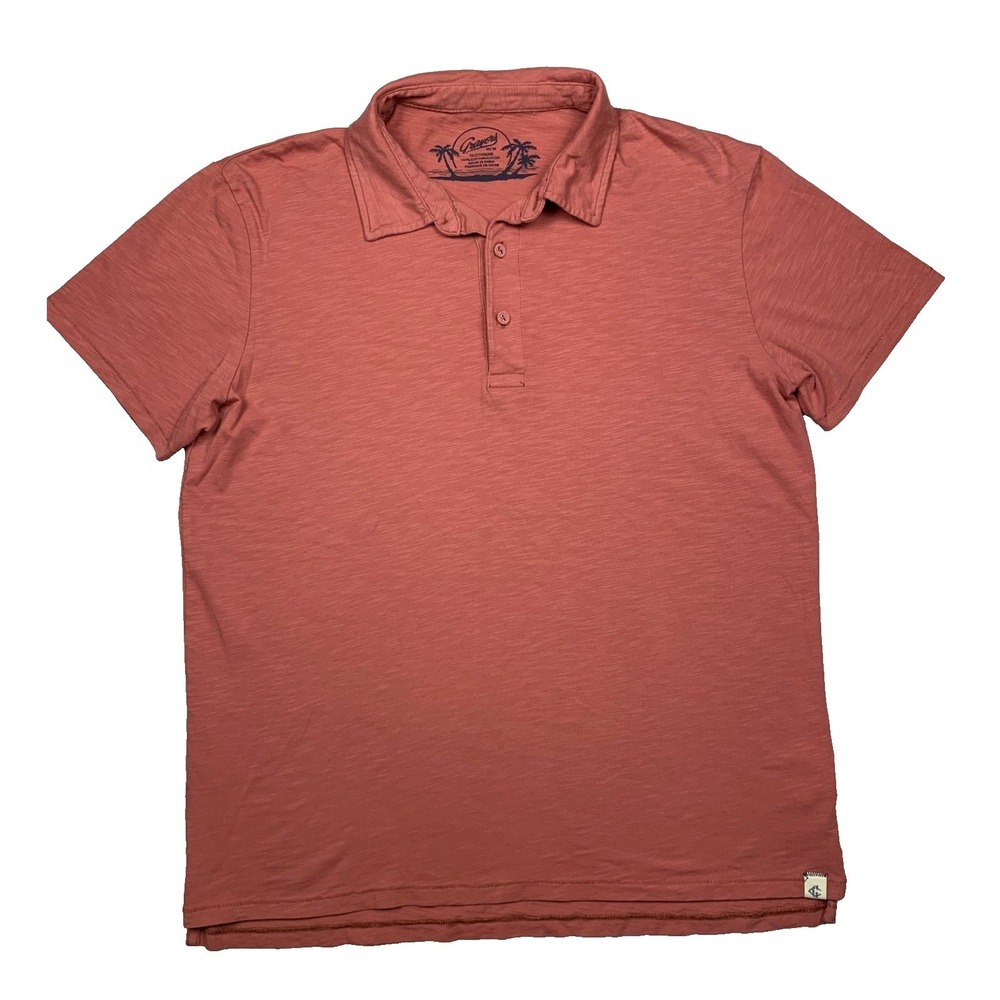 Grayers Polo Shirt Mens Medium Coral Pink Hartford Slub Jersey Textured Golf